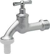 Gehörnter Wasserhahn – 20,95 mm (1/2 Zoll) Außengewinde – inklusive Schlauchanschluss – hochwertiges Messing – ideal als Außenwasserhahn/Regenfass-Wasserhahn/Wasserhahn/Absperrventil/FLOR92590
