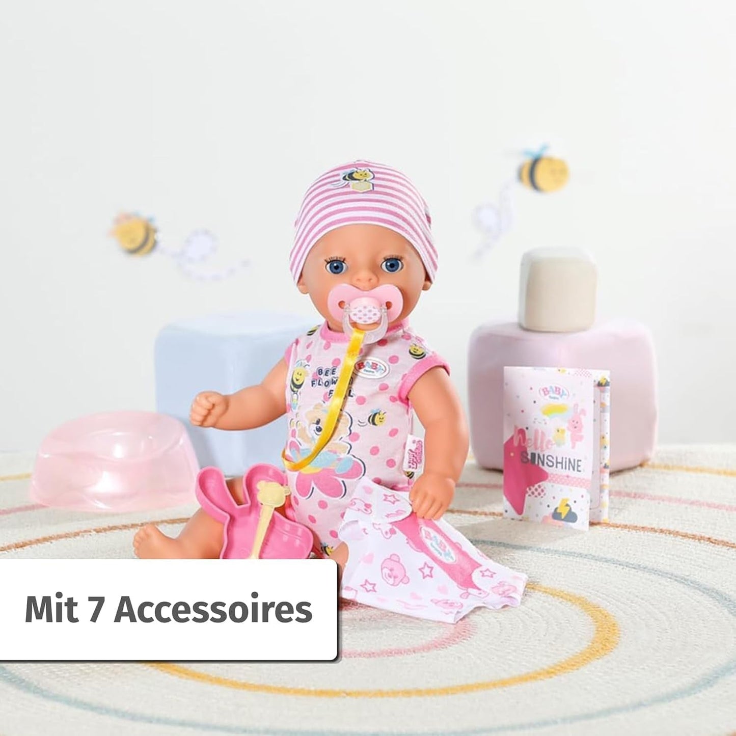 Baby Born Lena Babypuppe (Mädchen) – 36 cm – 7 Funktionen, inklusive Zubehör und Matratze – Funktioniert komplett ohne Batterien – Geeignet für Kleinkinder ab 1 Jahr