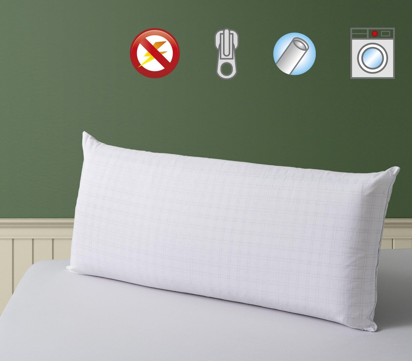 Savel Anti-Stress-Kissen mit doppeltem Bezug, mittlere Festigkeit, 40 x 135 cm Naty Shop Standardkissen