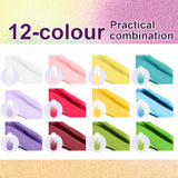 Farbverlaufs-Malgel, 12 Farben, Ombre-Gel-Nagellack mit 100 Nagelschwämmen und 4 Krallen, Metallgreifer für French-Maniküre, DIY-Nagelkunst, Set I