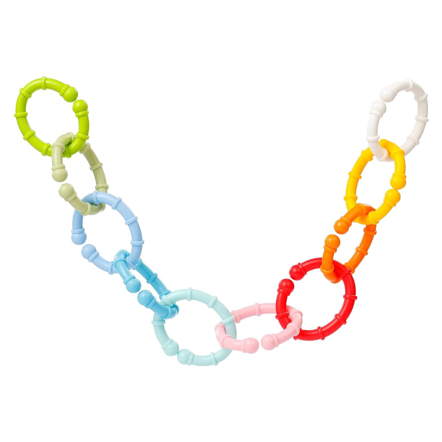 Fehn 10er Set Befestigungsringe – Befestigungshaken für Babyschale, Laufstall und Gitterbett – Kinderwagenketten-Befestigungsringe für zu Hause und unterwegs – C-Ringe für Babys und Kleinkinder ab 0+ Monaten Toys Bebe Naty Shop Set mit 10 C-Ringen