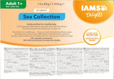 IAMS Delights Sea Collection Katzenfutter Nass - Multipack mit Fischsorten (Lachs, Thunfisch, Makrele, Seefisch) in Sauce, Nassfutter für Katzen ab 1 Jahr, 12 x 85g