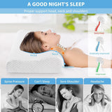 Findigit Gesundheitskissen, Memory-Schaum-Kissen, orthopädisches Nackenstützkissen für Seiten- und Rückenschläfer, ergonomisches Halswirbelsäulenkissen (60 x 35 x 11/9 cm). Orthopädische Halskissen von Naty Shop