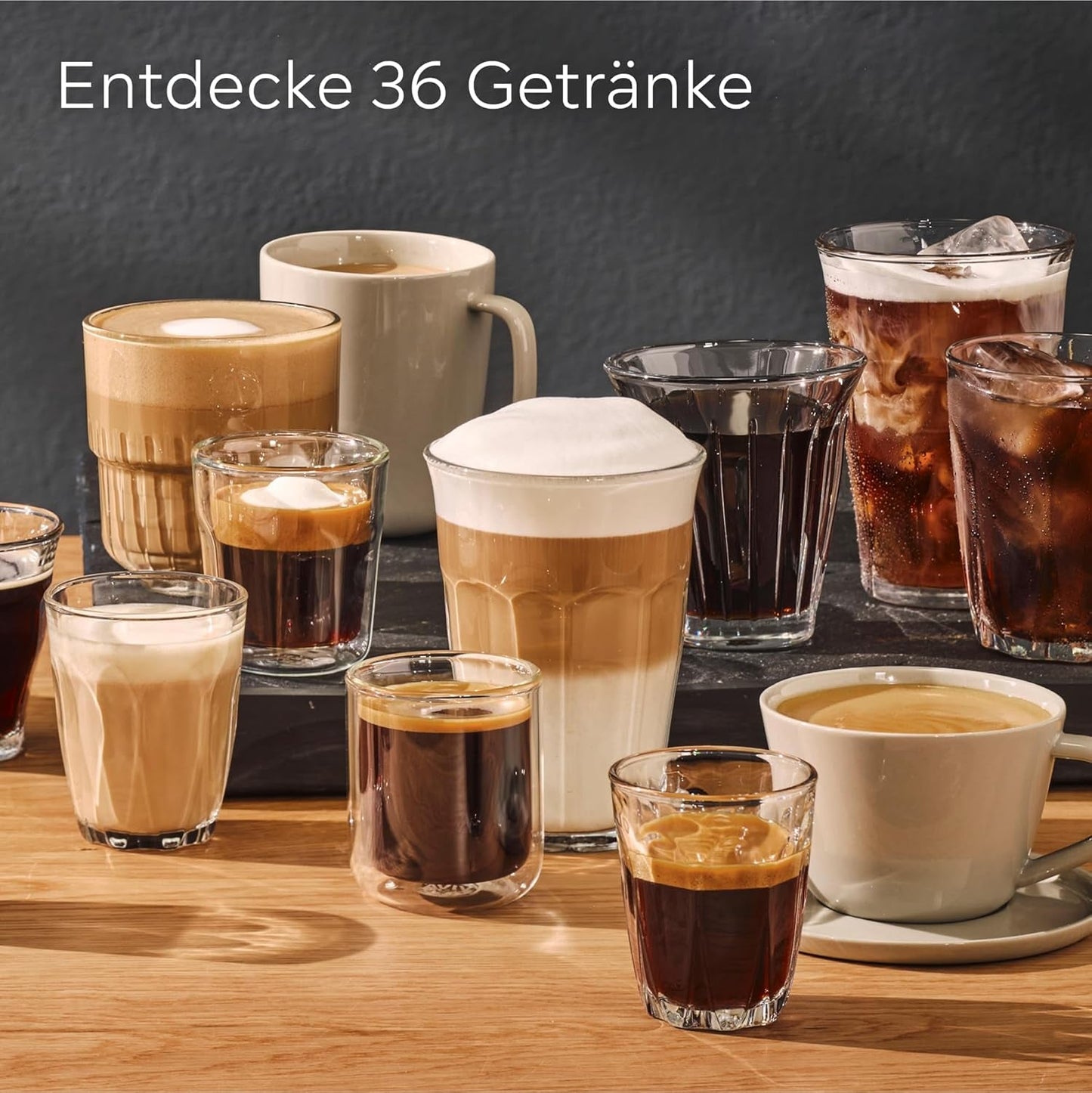 Siemens EQ700 Espressovollautomat, großer Farb-TFT-Bildschirm, 36 Heiß- und Kaltgetränke, Kaltbrühen, 2-Tassen-Funktion, App-Steuerung, automatisches Reinigungssystem, schwarzer Edelstahl, TQ717D03