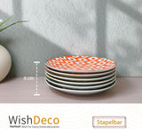 Kuchenteller, 6er-Set; kleine Dessertteller (15 cm); Salatteller aus Porzellan; bunte Teller zum Frühstück; Miniteller für Nudeln, Obst, Brot