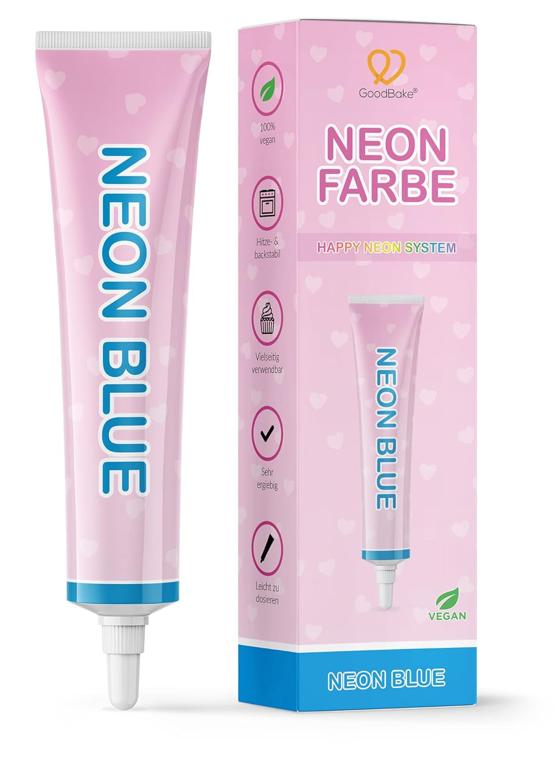 Goodbake Neonlebensmittelfarben 6 Farben Set – Intensive Lebensmittelfarbe – Lebensmittelfarbpaste – Zum Einfärben von Torten, Fondant, Buttercreme Uvm. – 100 % veganer Naty Shop Neon Blau