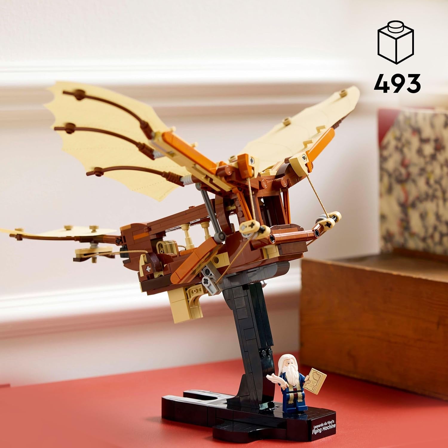 LEGO Icons Leonardo Da Vincis Flugmaschine mit schlagenden Flügeln – Enthält Minifigur und Ständer – Bauset für Erwachsene – Heimdekorationsset – Geschenkidee – 10363 Bausets Besuchen Sie den LEGO-Store