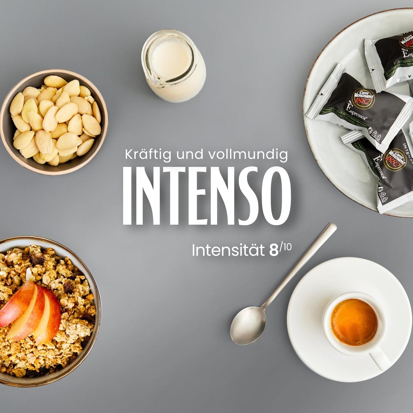 Caffè Vergnano 1882 – Èspresso Kompostierbare Kaffeekapseln, kompatibel mit Nespresso, Intenso (Intenso) – Packung enthält 100 Kapseln