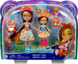 Enchantimals HCF81 – Felicity Fox und ihre kleine Schwester (ca. 15 cm und ca. 10 cm) und 2 Tierfiguren, abnehmbarer Rock und Accessoires, tolles Geschenk für Kinder ab 3 Jahren