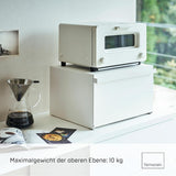 Yamazaki 4352 TOWER Brotkorb, weiß, Stahl, minimalistisch, 40 x 34,5 x 24 cm Frischhalteboxen Naty Shop