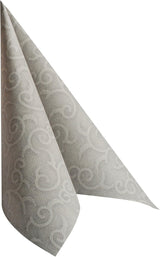 Papstar, 50 Servietten „ROYAL Collection“ 1/4-Falz 40 cm x 40 cm grau „Casali“, #84889 (2er Pack)