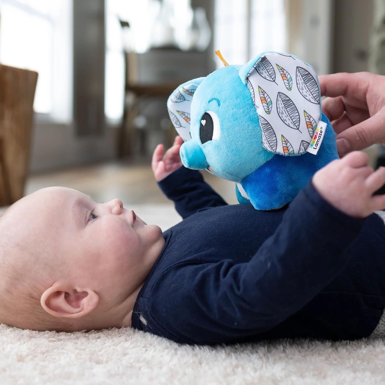 LAMAZE Elefant Puffaboo, Spielzeug für Neugeborene, sensorisches Babyspielzeug, Geschenk für frischgebackene Eltern, Entwicklungsspielzeug für 3 Monate alte Jungen und Mädchen, L27467 Babyspielzeug Naty Shop