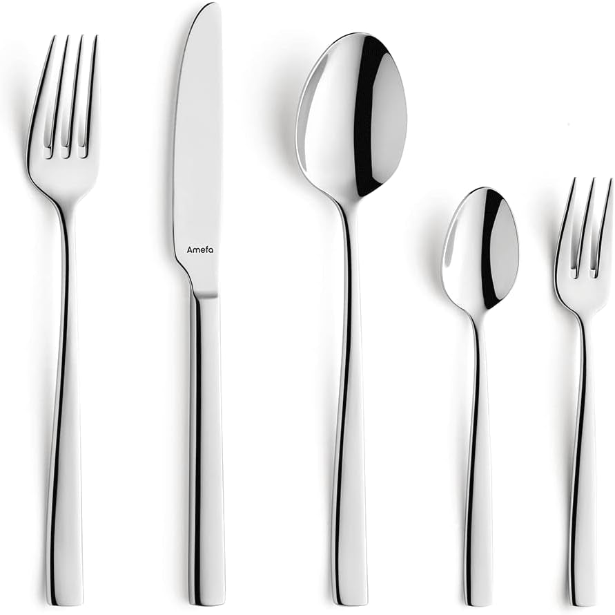 Amefa Satina Besteckset in 60 Teilen, für 12 Personen, Safe Kitchen Naty Shop Fresh 60-Teilig