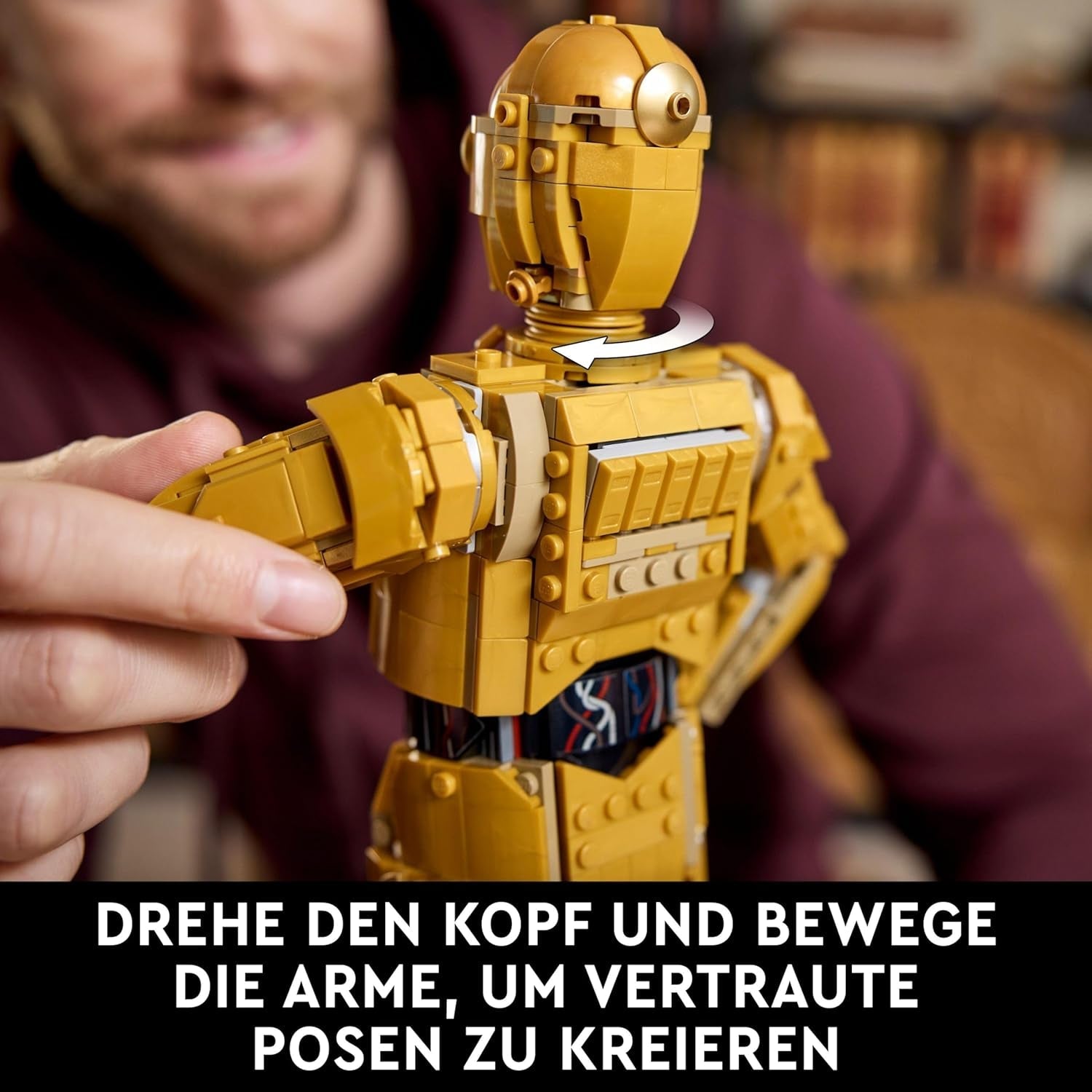LEGO Star Wars C-3PO B, baubarer Droide, Modell zum Sammeln, Bauen und Ausstellen, nostalgische Geschenkidee für Erwachsene und Fans, Sammlerstück, Fantasy-Spielset 75398 Bausets Besuchen Sie den LEGO-Store