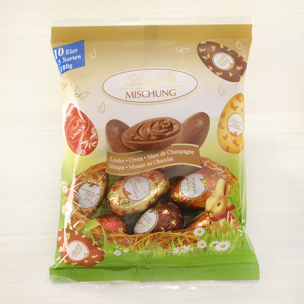Spezielle Schokoladenmischung | 2 x 180g | Vollmilcheier in fünf Sorten mit und ohne Alkohol (Eier Marc de Champagne und Schokoladentrüffel | 3 x 90 g)