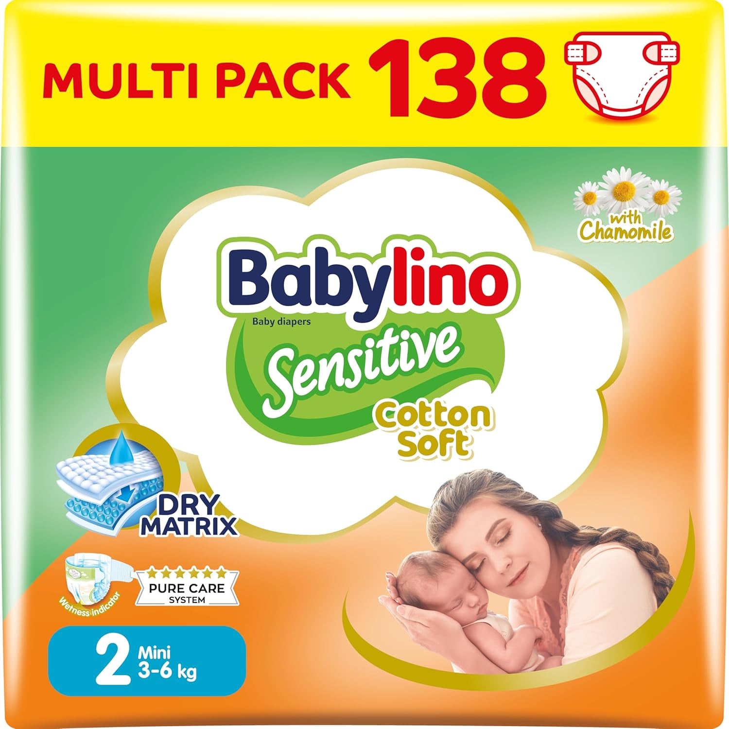 Windeln für empfindliche Babys, Größe 6, extra groß (13-18 kg), 114 Windeln