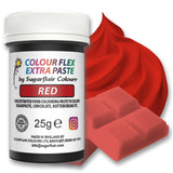 Sugarflair Colourflex Extra Paste Lebensmittelfarbe, rot – Essbare Lebensmittelfarbe für Buttercreme, Schokolade, Zuckerpaste, Zuckerguss, Fondant, Kuchenmischungen, Teig und mehr – 25 g