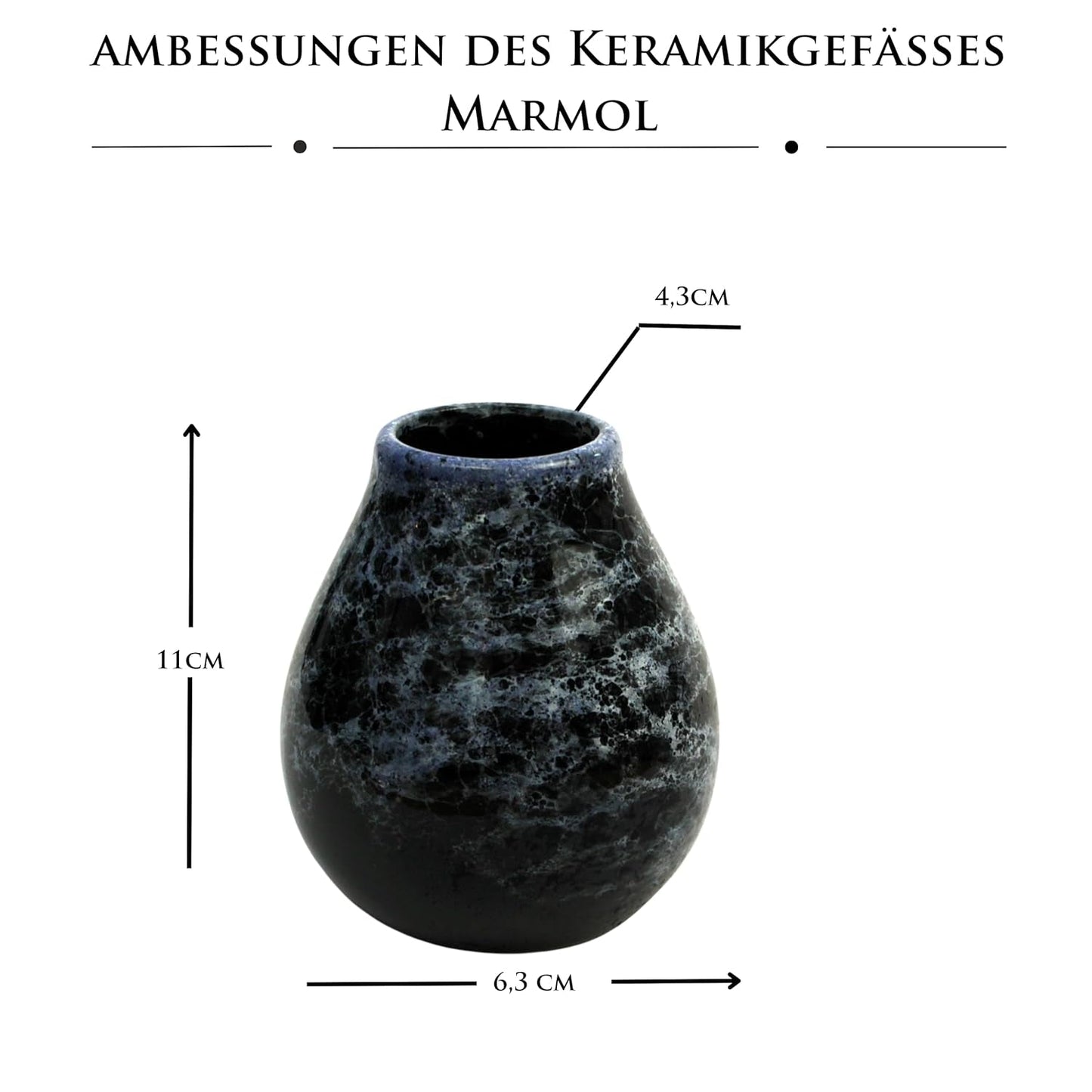 Yerba Mate Teeset für 2 Personen – Mas Energia Guarana 400 g – Marmol Blue Keramikbecher 350 ml – Edelstahl Bombilla 19 cm – Loser Tee 2 x 200 g