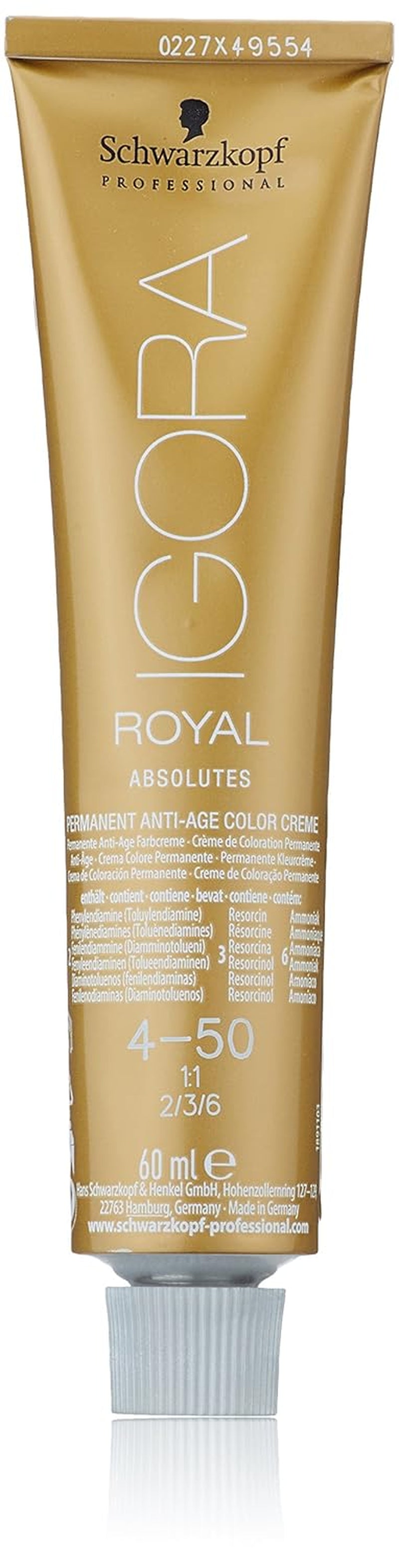 Igora Royal Absolute Age Blend Haarfarbe, 7-560 Mittelgoldenes Schokoladenblond, 60 ml Naty Shop Haarfarbe 4-50 Mittelnatürliches Goldbraun 60 ml (1 Packung)