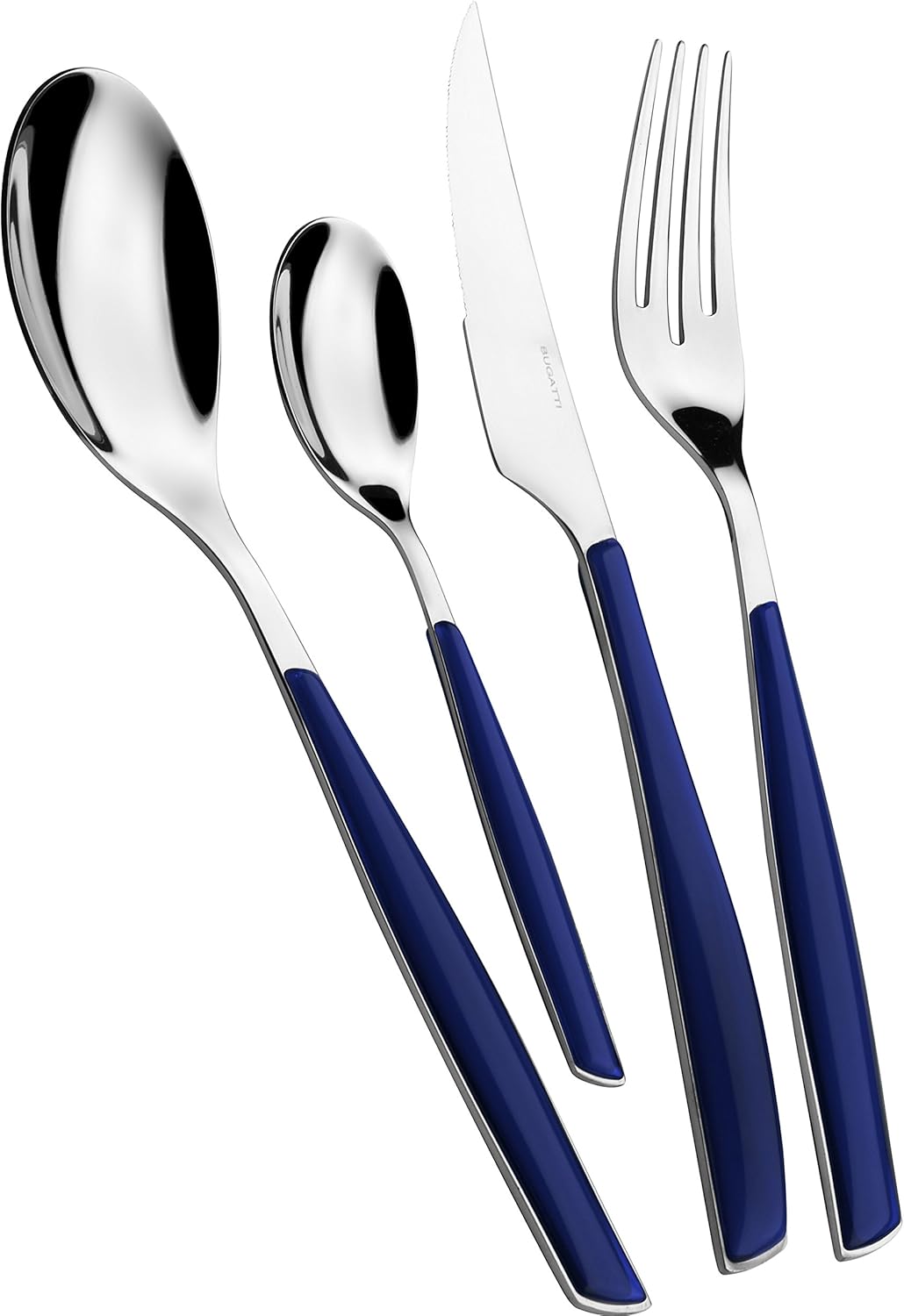 BUGATTI Glamour, Besteckset für 6 Personen, 24-teilig, Edelstahl 18/10, Naty Shop Nachtblau