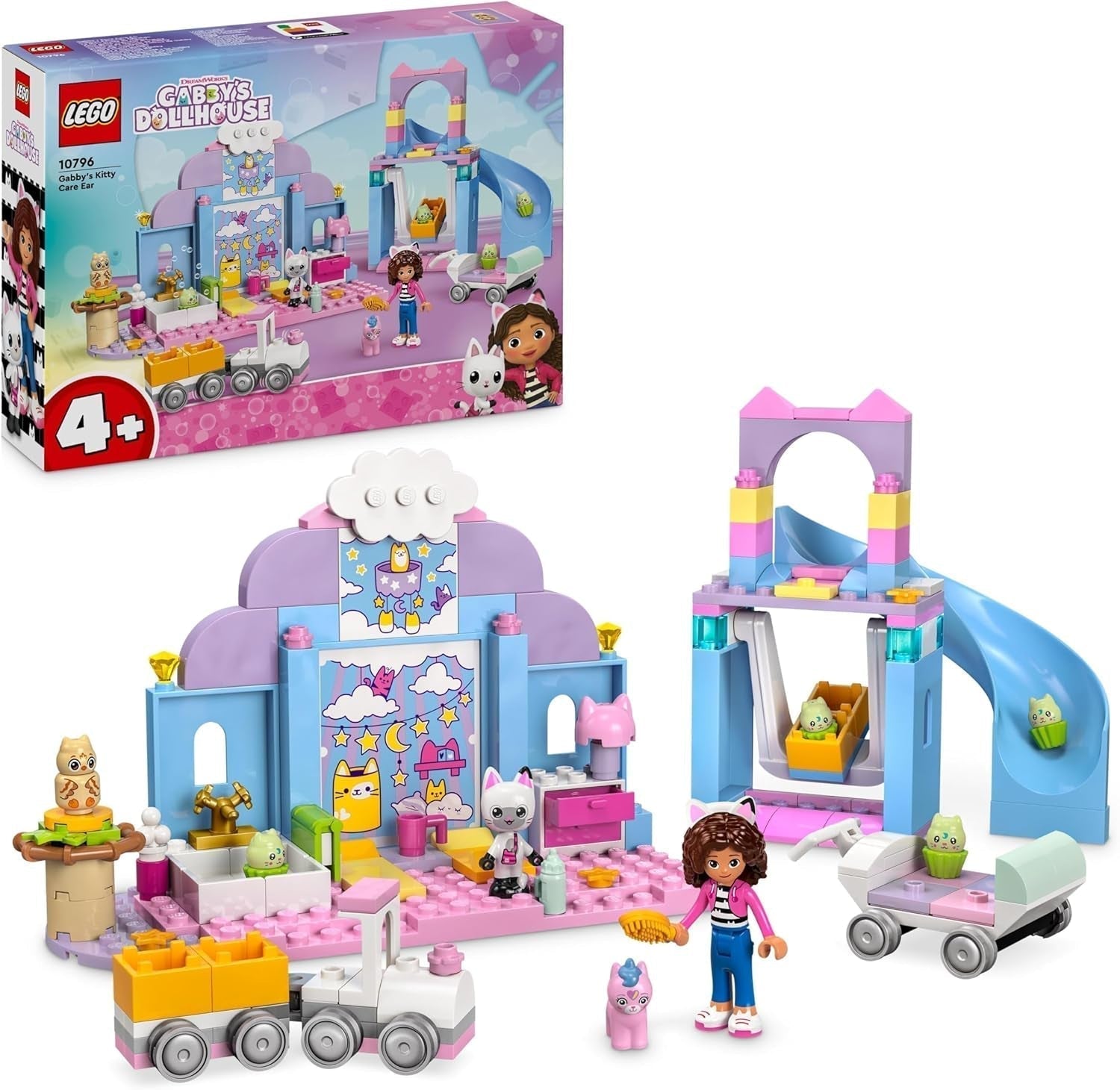 LEGO 4+ Gabby's Dollhouse Gabby's Little Kitty Ears Rollenspieltier-Set Kinderspielzeug mit Rutsche und Figuren Geschenk für Mädchen und Jungen Kreatives Spielspielzeug 10796 Bausätze Beuche den LEGO-Store Default Title
