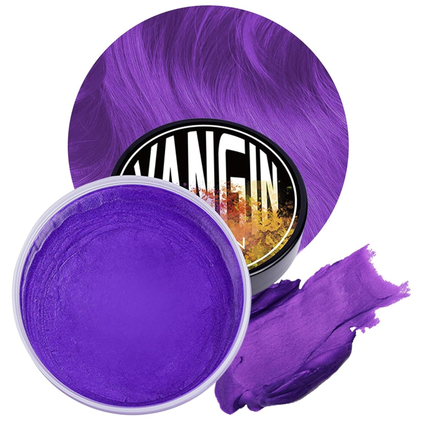 Grüne temporäre Haarfarbe, Styling-Haarfarbe für Männer und Frauen, natürliche Pomade, Haarfärbewachs für Party, Cosplay & Halloween, Weihnachten, cremefarbene temporäre Haarfarbe (100 g, grün) Naty Shop Lila Haarfarbe 1G (1 Packung)