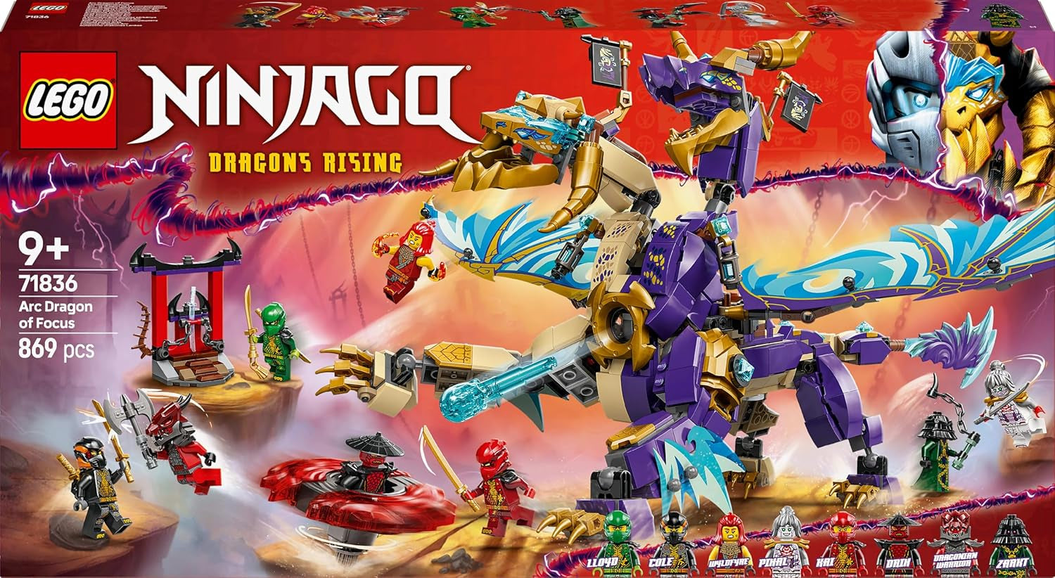 LEGO NINJAGO Lightbow Dragon – Spielzeug mit 8 Minifiguren und einem Spinjitzu-Rad – interaktives Ninja-Konstruktionsspielzeug für Jungen und Mädchen ab 9 Jahren – Geschenkidee für Fans 71836 Bausets Besuchen Sie den LEGO-Store
