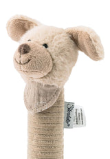 Sterntaler Baby-Quietscher Glückshund – Babyspielzeug aus weichem, flauschigem Material mit Kordel – Fangspielzeug für Kinder – Erste Fang- und Spielversuche, grau-beige Bebe Toys Naty Shop