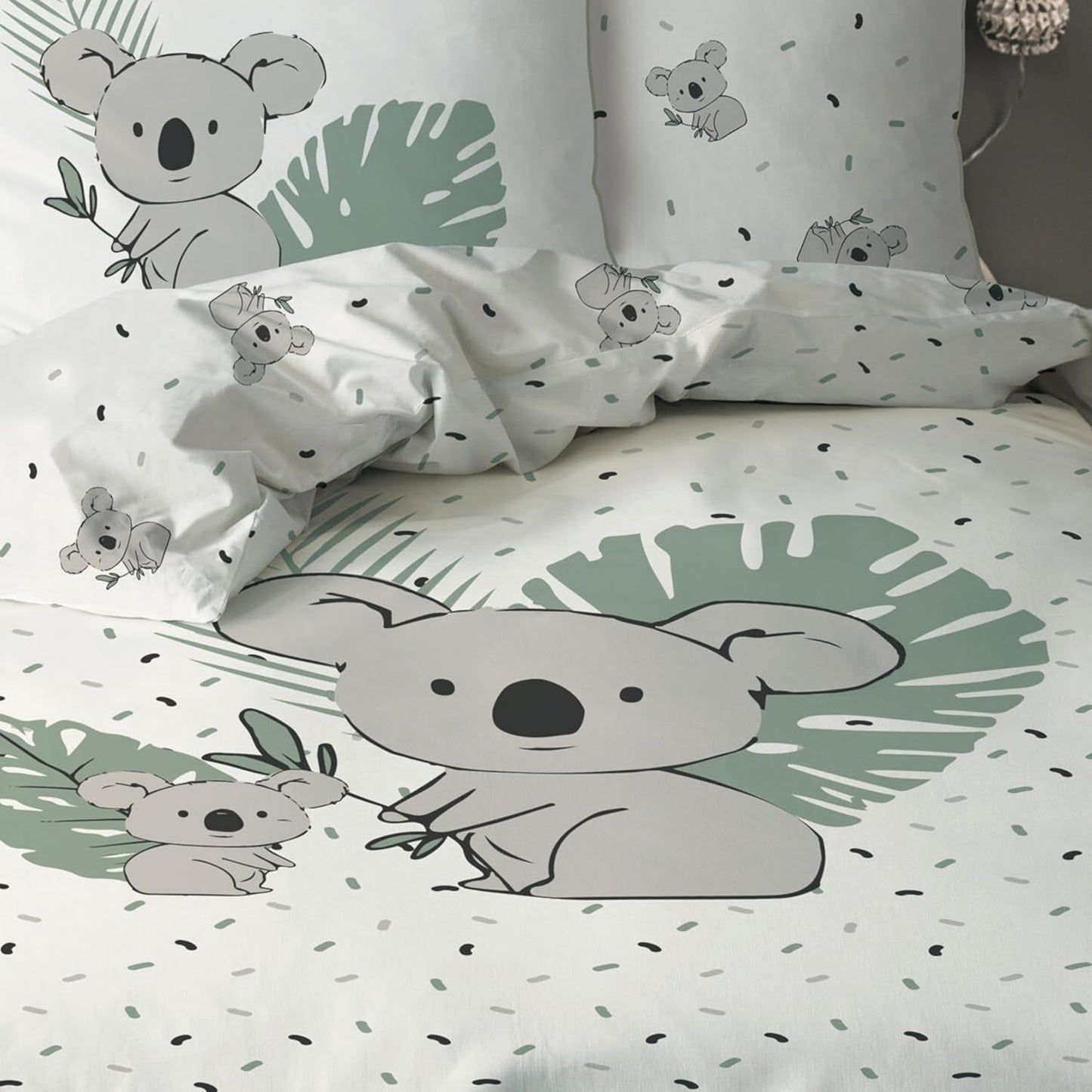 Kinderbettwäsche-Set, Koala oder Einhorn, 100 % Baumwolle. Bettwäsche – Kinder Naty Shop