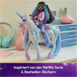Unicorn Academy Unicorn Glacier – 28 cm groß, Laylas Original-Netflix-Einhorn mit echter Mähne und Schweif, abnehmbarem Zaumzeug, Sattel und Bürste, für Kinder ab 4 Jahren
