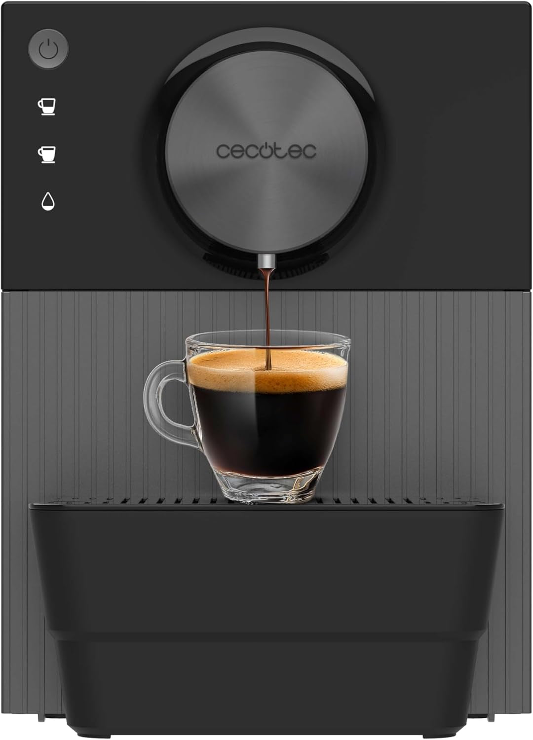 Cecotec Cremmaet Cube Kompakt-Espressomaschine, 1350 W, Presssystem 10 g, Vorinfusionssystem, 19 bar, Thermoblock-System, 5 Mahleinstellungen, Touch-Bedienfeld