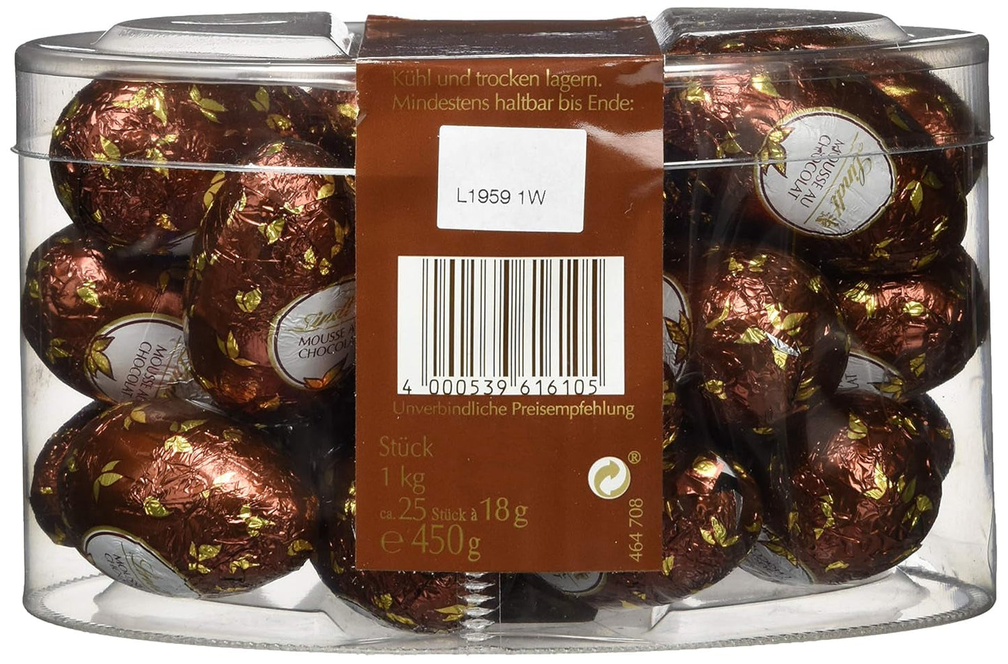 Lindt Schokoladenmousse mit Schokoladeneiern | 450 g Vollmilchschokolade gefüllt mit zartschmelzender Schokoladenmousse | Osterschokolade | Geschenk aus Schokolade | Ostereier | Schokoladeneier
