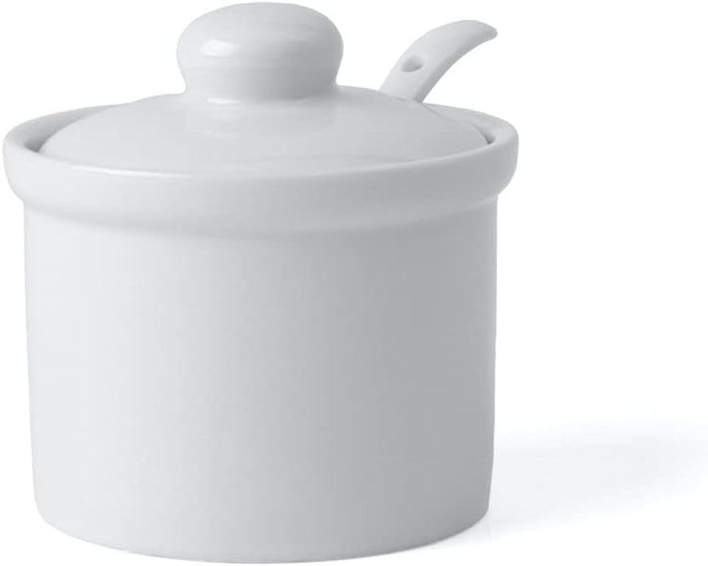 Holst Porcelain AT 216 FA1 Kanister 0,17 l Fass mit Löffel, weiß, 8,5 x 8,5 x 6,5 cm