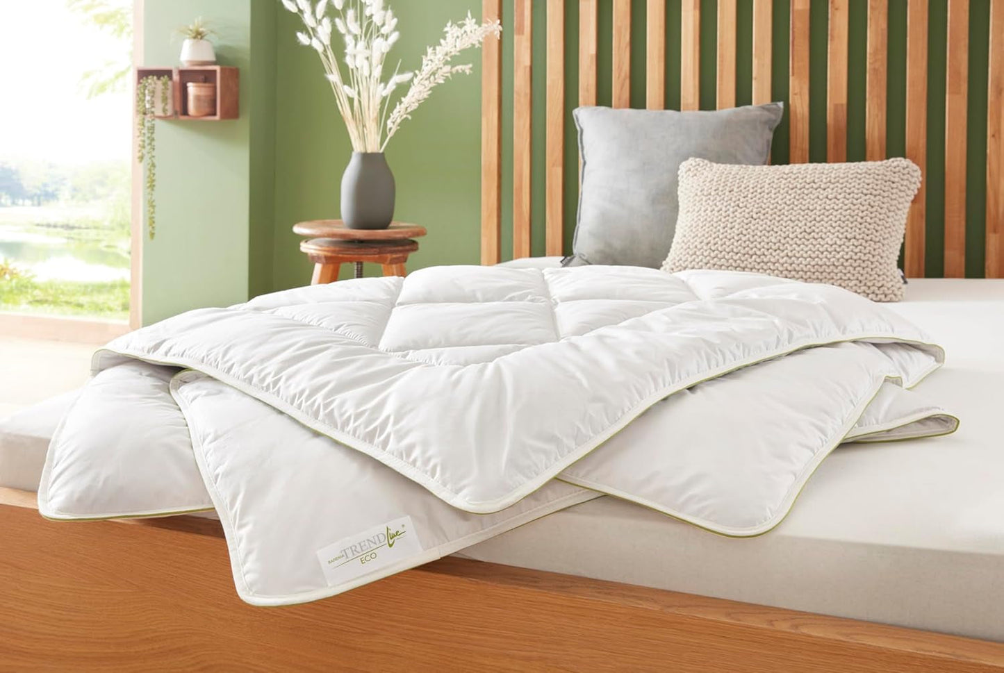 Badenia Trendline Eco Steppdecke Camel Lightweight 155 x 220 cm, weiß, Öko-Tex zertifiziert, hergestellt nach dem deutschen Qualitätsstandard Steppdecken und Bettdecken Naty Shop 135 x 200 Monosteppdecke für alle Jahreszeiten