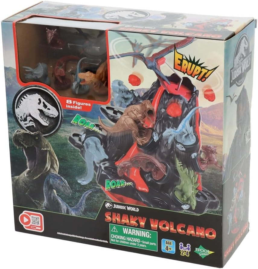 EPOCH Games – Jurassic World Trembling Volcano 7509 Dinosaurier-Spielzeug-Brettspiel für Kinder ab 4 Jahren