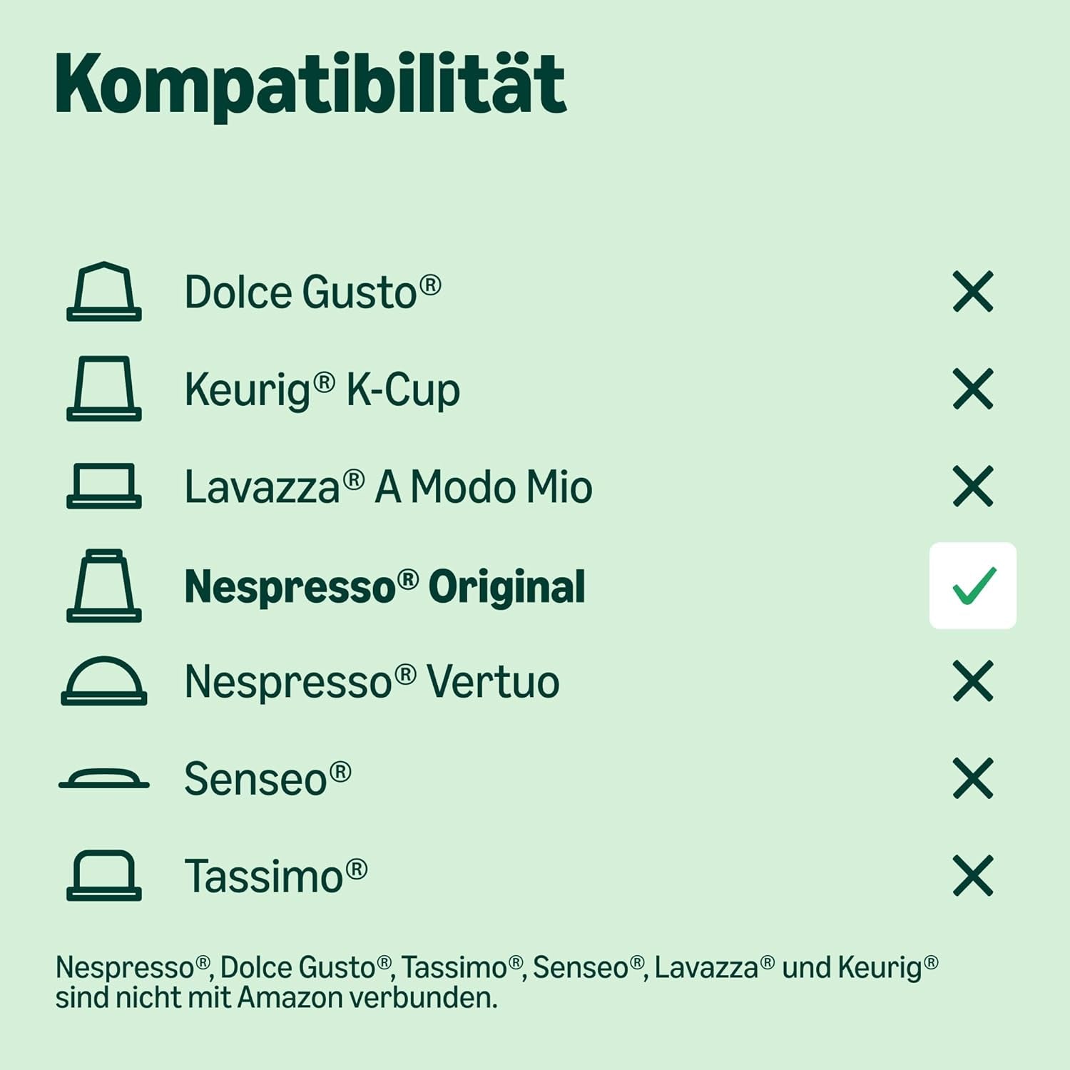von Amazon Lungo Aluminium-Kaffeekapseln, kompatibel mit Nespresso, mittelgeröstet, 100 Stück (5 Packungen mit je 20 Stück) – Rainforest Alliance zertifiziert