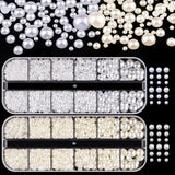 GZMAYUEN Nail Art Perlen Micro Caviar Für Nägel, 0.3-3Mm Goldene Silber Mini Caviar Strasssteine, Weiß Beige Mini Nägel Perlen Mikroperlen Dekor Für Nägel