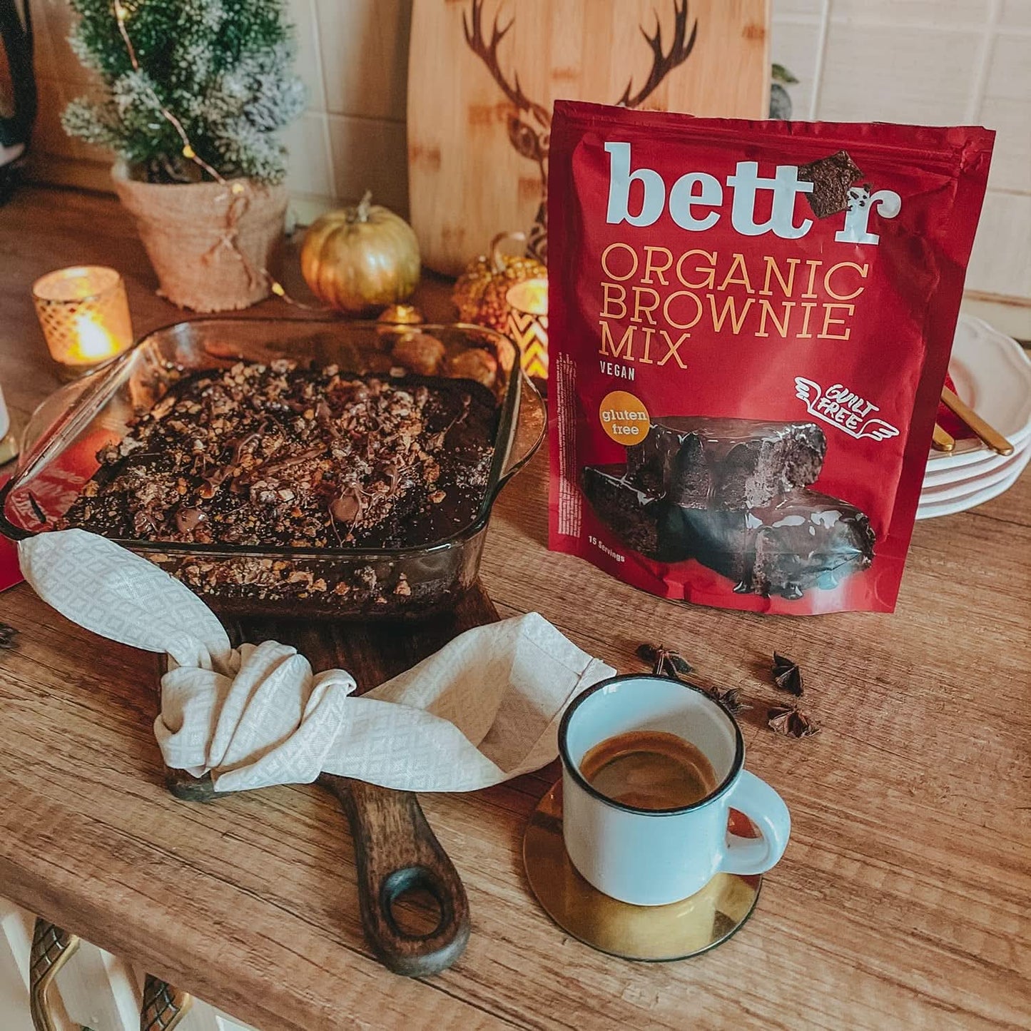 Bettr Organic Brownie Mix – Bio-, vegane und glutenfreie Brownies mit reichhaltigem Kakaogeschmack, 6 x 400 Gramm Kitchen Naty Shop