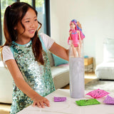Barbie Color Reveal Puppe und Zubehör mit 6 Überraschungen, Disco Star-Serie mit metallischem Glitzer und farbwechselndem Oberteil (Stile können variieren), JCP01, 32 cm