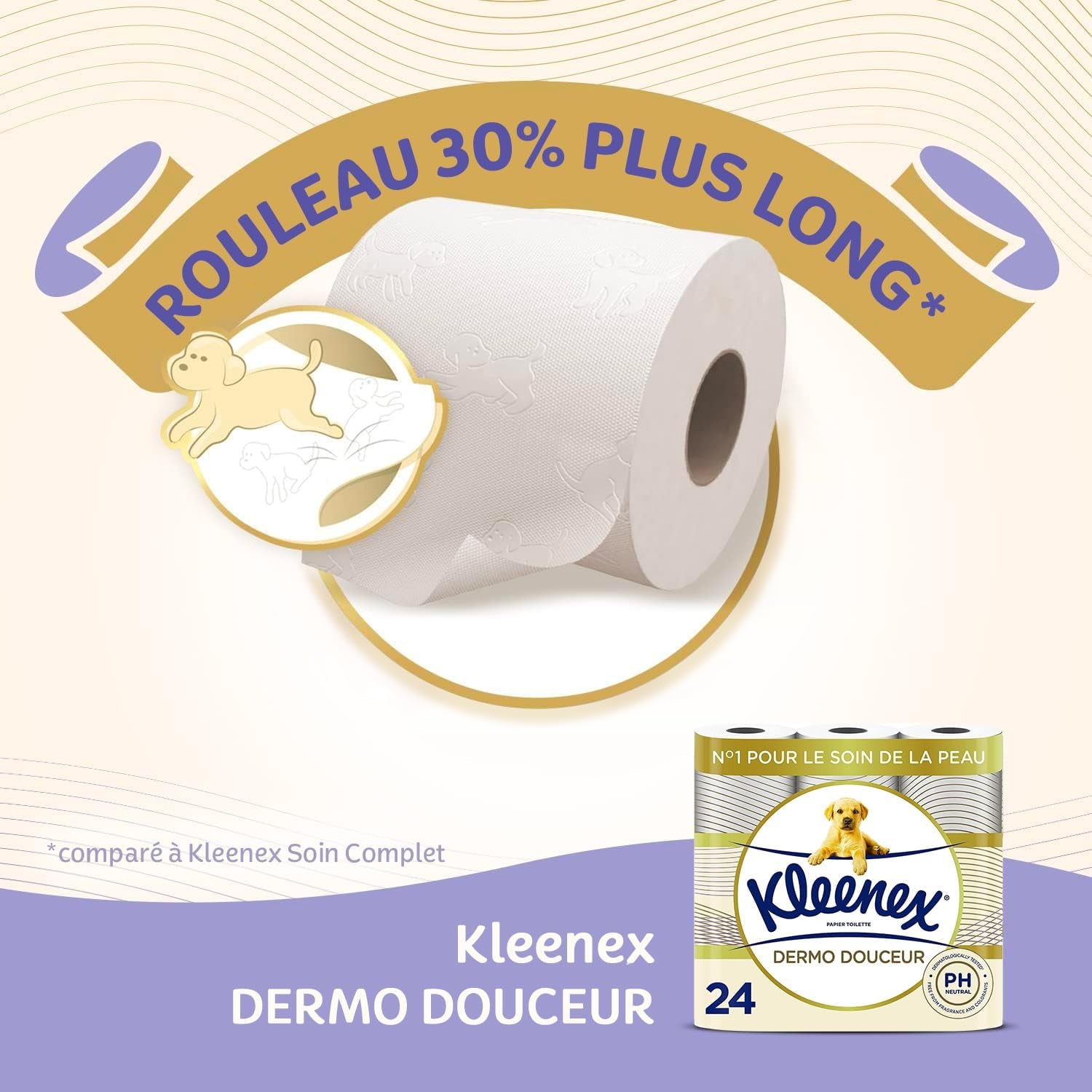 KLEENEX Dermo Douceur 4230420 Toilettenpapier, 24 Rollen (4 x 6 Rollen), weiß, 24 Unité (Lot of 6)