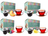 Caffè Vulcanus – 60 Kapseln Teemischung, Geschmacksrichtung: Englischer Tee, Pfirsichtee, Zitronentee und Beerentee – Kapseln kompatibel mit Nescafe Dolce Gusto