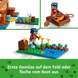 LEGO Minecraft Das Froschhaus, Spielzeughaus mit Figuren wie Zombie, Schleim und Ertrinkender, plus Zubehör wie Spielzeugboot und Werkbank, Geschenk für Jungen und Mädchen ab 8 Jahren 21256 Bausets Besuchen Sie den LEGO-Store