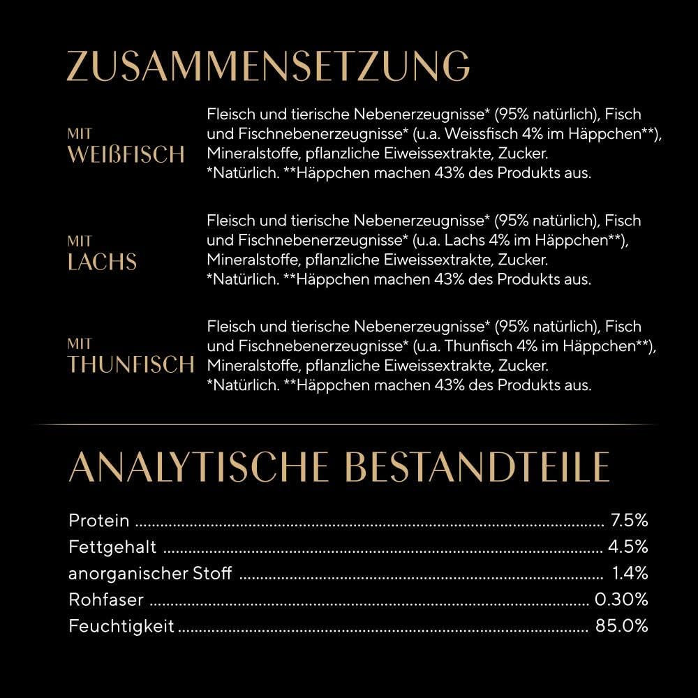 Sheba Portionsbeutel Nassfutter für Katzen, Multipack Fresh & Fine in Gelee mit MSC Thunfisch und Lachs, 6x6x50g - Gesunde Mahlzeiten für Katzen mit Gelee