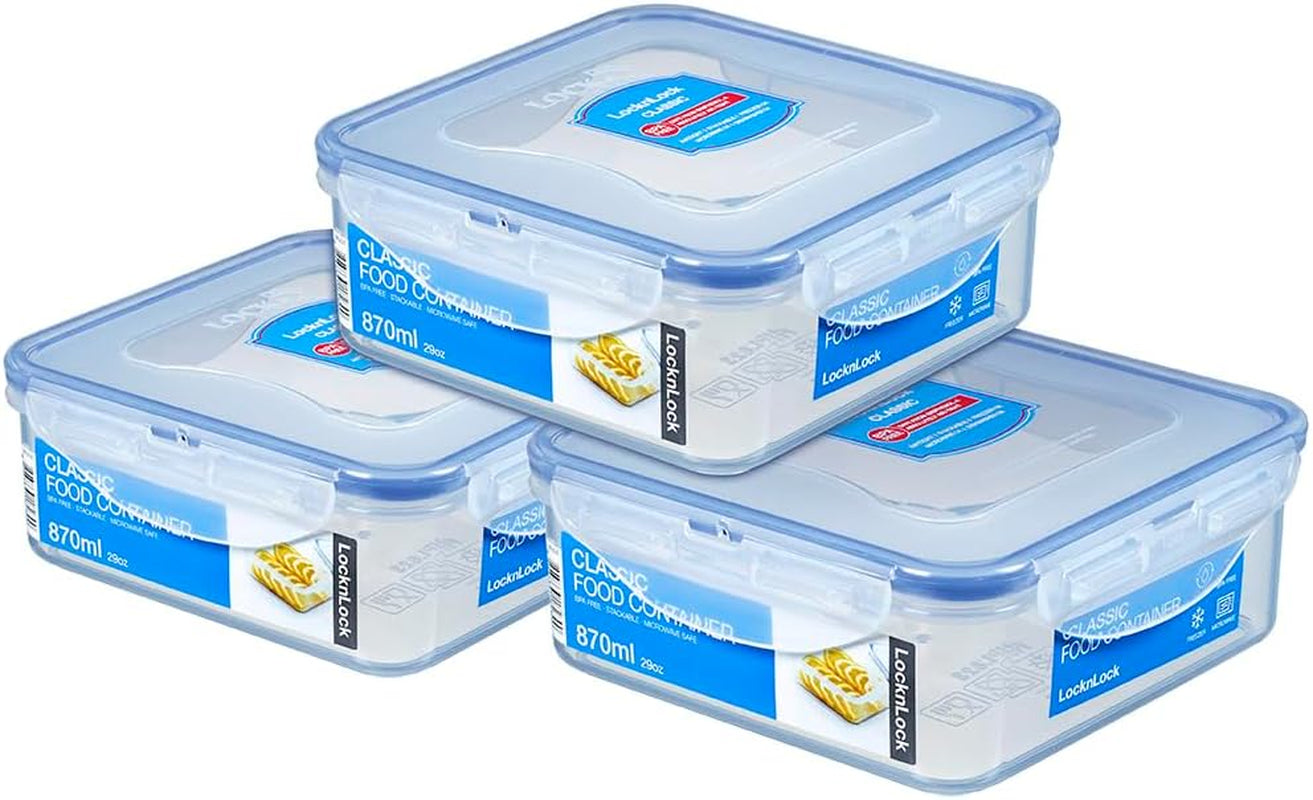 LocknLock PP Classic Frischhaltedosen-Set 5-teilig | 180 ml, 350 ml, 600 ml, 870 ml, 3,6 l | 100 % luft- und wasserdicht | ohne BPA | Gefrier- und Kühlschrank-Organizer | Spülmaschinen- und mikrowellengeeignet. Frischhaltedosen Naty Shop Square 3 Stk.