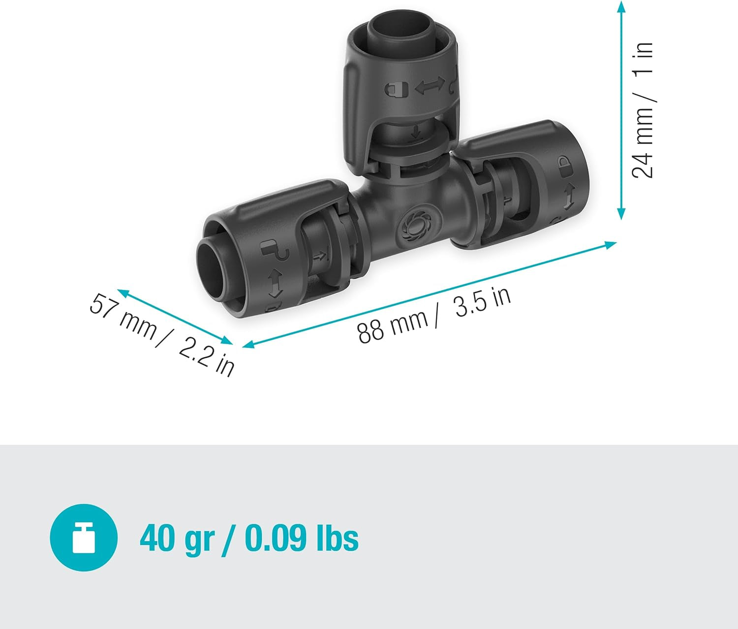 Gardena Micro-Drip-Bewässerungssystem T-Stück 13 mm (1/2 Zoll): Anschluss für 13 mm Zulaufrohre, T-Abzweig, automatische Bewässerung, wiederverwendbar (13201-20)