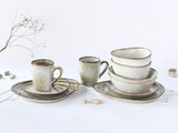 CreaTable, 23769, Serie CLOUDY, Sand, 10-teiliges Tafelservice, Kombiservice aus Porzellan, spülmaschinen- und mikrowellengeeignet, hochwertige Herstellung