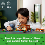 LEGO Minecraft Das Froschhaus, Spielzeughaus mit Figuren wie Zombie, Schleim und Ertrinkender, plus Zubehör wie Spielzeugboot und Werkbank, Geschenk für Jungen und Mädchen ab 8 Jahren 21256 Bausets Besuchen Sie den LEGO-Store