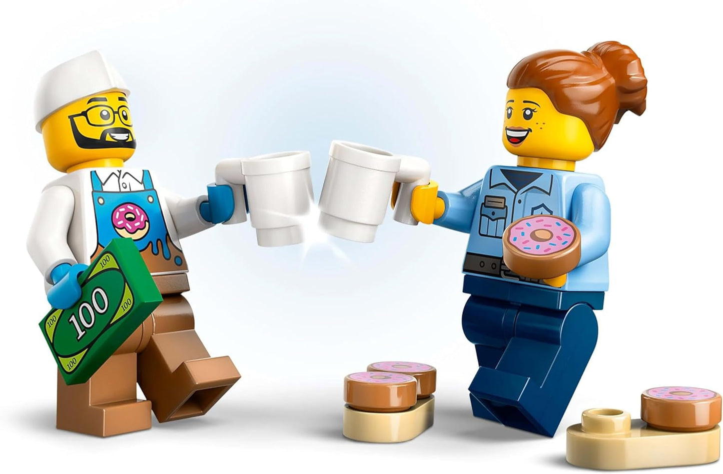 LEGO City Donut Truck – Spielzeug-Imbisswagen mit 2 Polizei-Minifiguren – Konstruktionsspielzeug für Jungen und Mädchen ab 5 Jahren – Geburtstags- und Weihnachtsgeschenkidee 60452 Bausets Besuchen Sie den LEGO-Store