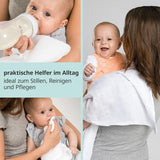 MAKIAN Musselin-Quadrate, 10 Stück, 80 x 80 cm, Öko-TEX® Standard 100 zertifiziert, 10 Premium-Spucktücher – doppelt gewebte Stoffquadrate/Musselin-Quadrate, kochfest – Weiß