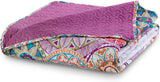 Decoking 12222 Tagesdecke 200 x 220 cm, rosa, violett, weiß, gefärbt, Anthrazit, Tagesdecke, zwei Seiten, gefärbt, rosa, weiß, violett, Steppung, Bibi-Betten und Decken. Besuchen Sie den DecoKing-Store